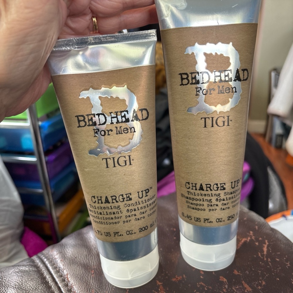 BedHead Hair Tigi Charge Up Conditioner For Men200ml & Thickening Shampoo 250ml.